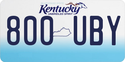 KY license plate 800UBY