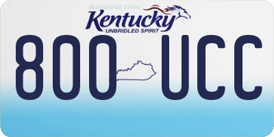 KY license plate 800UCC