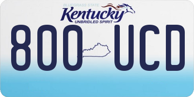 KY license plate 800UCD