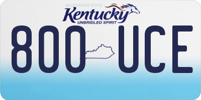 KY license plate 800UCE