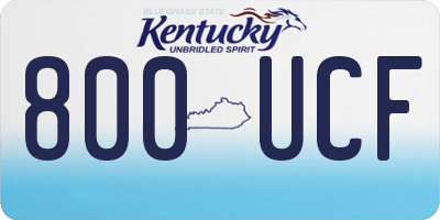 KY license plate 800UCF