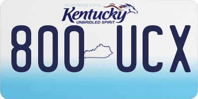 KY license plate 800UCX