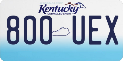 KY license plate 800UEX