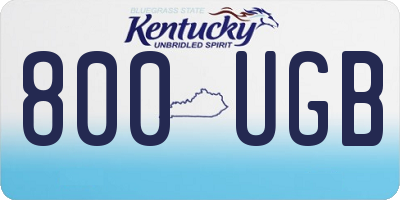 KY license plate 800UGB