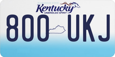 KY license plate 800UKJ