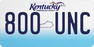 KY license plate 800UNC