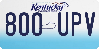 KY license plate 800UPV