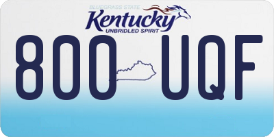 KY license plate 800UQF
