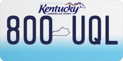 KY license plate 800UQL