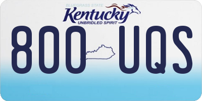 KY license plate 800UQS