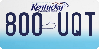 KY license plate 800UQT
