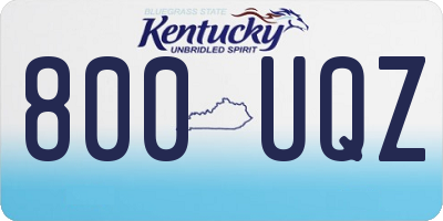KY license plate 800UQZ