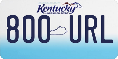 KY license plate 800URL