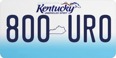 KY license plate 800URO