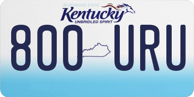KY license plate 800URU