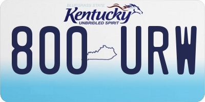 KY license plate 800URW