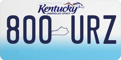 KY license plate 800URZ