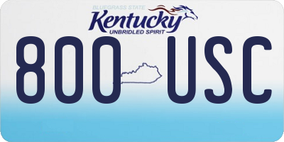KY license plate 800USC