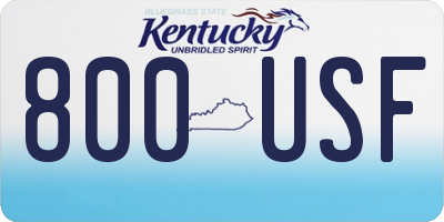 KY license plate 800USF