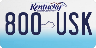 KY license plate 800USK