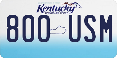 KY license plate 800USM