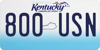 KY license plate 800USN