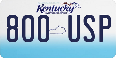KY license plate 800USP