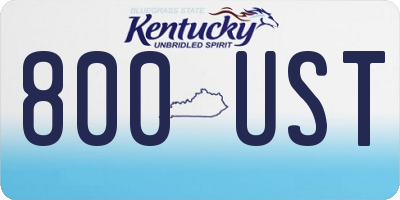 KY license plate 800UST