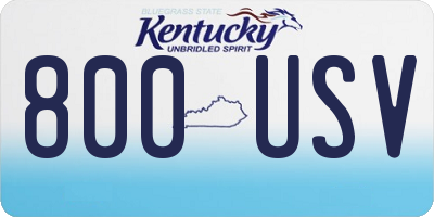 KY license plate 800USV