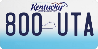 KY license plate 800UTA