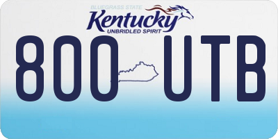 KY license plate 800UTB