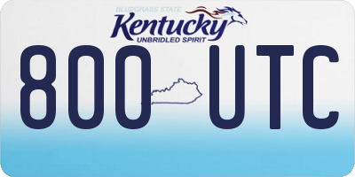 KY license plate 800UTC