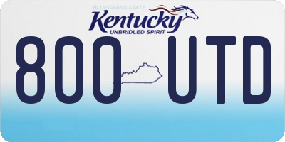 KY license plate 800UTD