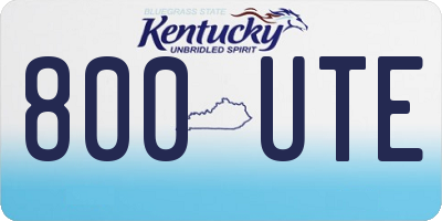 KY license plate 800UTE