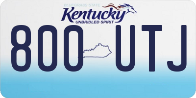 KY license plate 800UTJ
