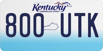 KY license plate 800UTK