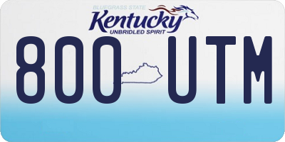 KY license plate 800UTM