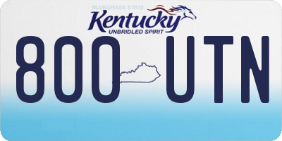 KY license plate 800UTN