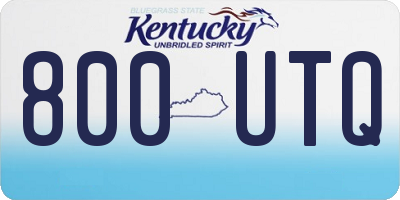 KY license plate 800UTQ