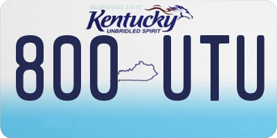 KY license plate 800UTU