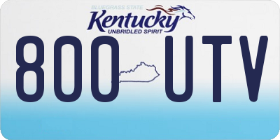 KY license plate 800UTV