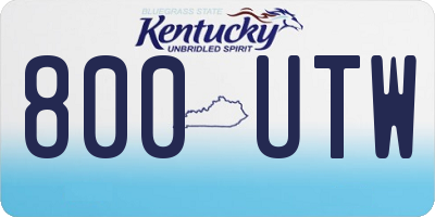 KY license plate 800UTW