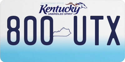 KY license plate 800UTX
