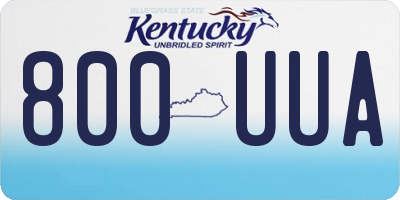 KY license plate 800UUA
