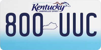 KY license plate 800UUC