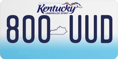 KY license plate 800UUD