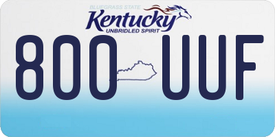 KY license plate 800UUF
