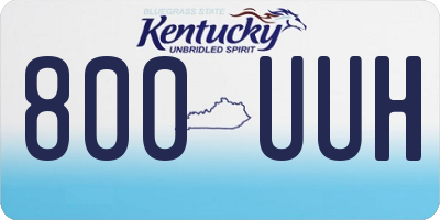 KY license plate 800UUH