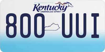 KY license plate 800UUI