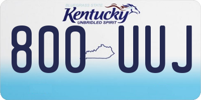 KY license plate 800UUJ